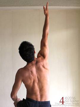 Arm overhead shoulder stretch, reaching one arm up, neil keleher, sensational yoga poses.