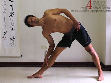 Low back stretches: triangle pose. Neil Keleher, sensational Yoga poses.