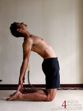 camel pose hip stretch, Neil Keleher. Sensational Yoga Poses.