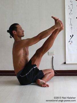 using compass preparation pose as a counterpose for lotus pose