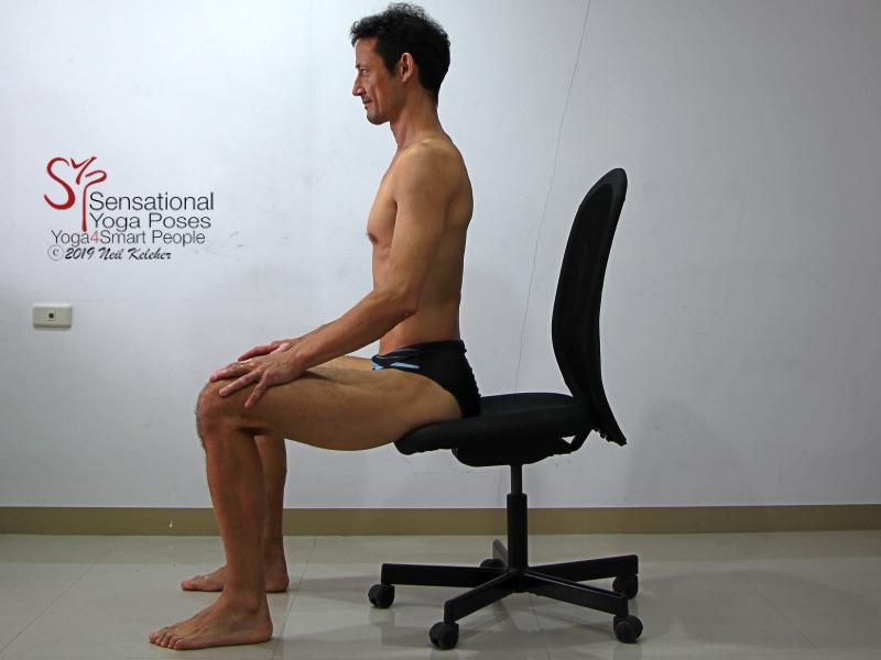 Seated Lumbar Backbend 1. Sit with your pelvis neutral so that lumbar spine feels relaxed. Neil Keleher, sensational yoga poses.