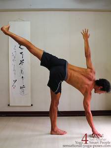 half moon pose (ardha chandrasana), weight on the foot