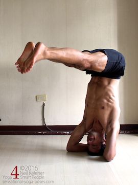 Balancing in bound headstand. Neil Keleher. Sensational Yoga Poses.