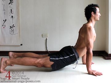 upward dog hip flexor stretch with ankles flexed and toes tucked under. Neil Keleher. Sensational yoga poses.