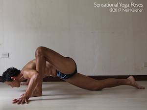 Low lunge, a hip extensor stretch,  Neil Keleher, Sensational Yoga Poses.