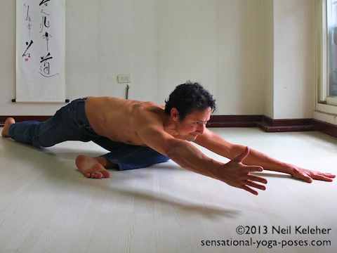 Low Pigeon pose,  Neil Keleher, Sensational Yoga Poses.