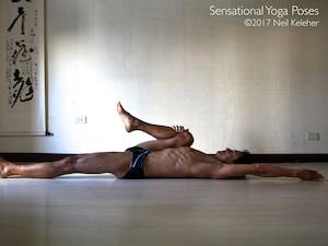 Reclining Psoas Stretch,  Neil Keleher, Sensational Yoga Poses.