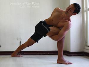 Ardha matsyendrasana yoga pose,  Neil Keleher, Sensational Yoga Poses.