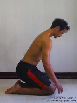 kneeling ankle stretch, Neil Keleher, Sensational Yoga Poses.