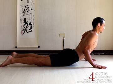 Prone Yoga Poses, cobra pose,  Neil Keleher, Sensational Yoga Poses