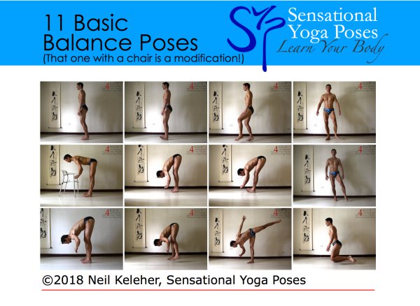 11 Basic Balance poses (plus one modificiation). Neil Keleher. Sensational Yoga Poses.