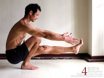 The pistol squat, a leg strengtheing exercise. Neil Keleher. Sensational Yoga Poses.