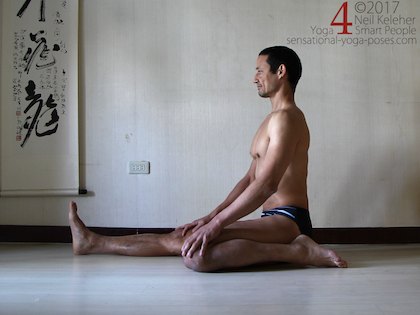half hero pose with spine long Neil Keleher, Sensational Yoga Poses.