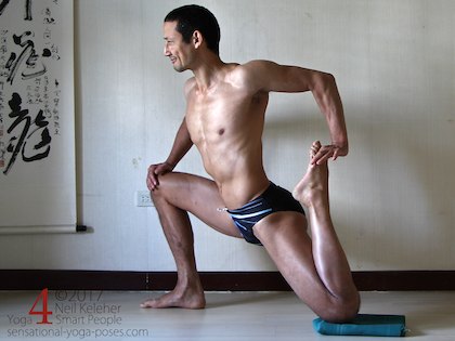 lunging quadricep stretch Neil Keleher, Sensational Yoga Poses.