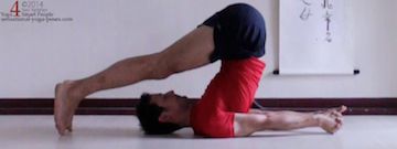Yoga shoulder stretches, plow pose