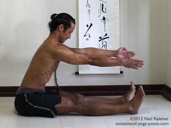 seated forward bend, Neil Keleher, Sensational Yoga Poses.