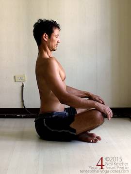 seated spinal back bend. Neil Keleher. Sensational Yoga Poses.
