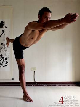 Sensational Yoga Poses, Model Neil Keleher. balancing on one leg in warrior 3