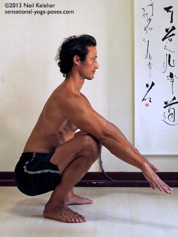 full squat position, yoga for strength