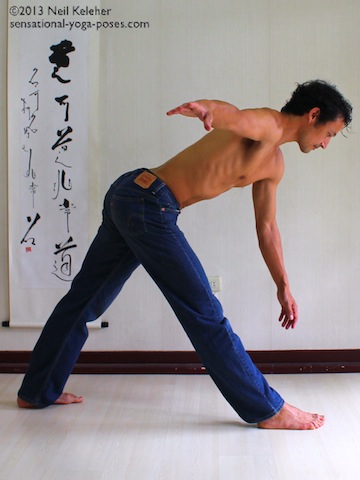 beginners yoga poses, beginners yoga workout, sensational yoga poses, basic yoga poses, twisting triangle yoga pose, jeans yoga