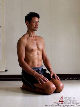 vajrasan, thunderbol posture, or simply kneeling with hands on the knees. Neil Keleher. Sensational Yoga Poses