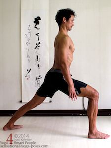 warrior 1 yoga pose, arms down Neil Keleher. Sensational Yoga Poses.
