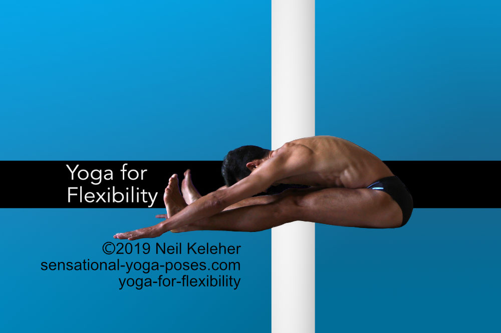 yoga for flexiblity, seated forward bend hamstring stretch. Neil Keleher. Sensational Yoga Poses.